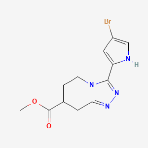 molecular formula C12H13BrN4O2 B7267540 methyl 3-(4-bromo-1H-pyrrol-2-yl)-5,6,7,8-tetrahydro-[1,2,4]triazolo[4,3-a]pyridine-7-carboxylate 