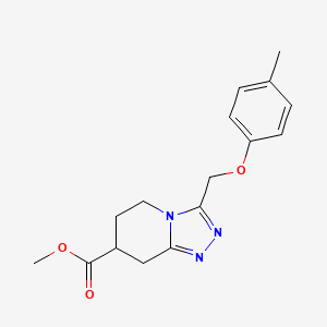 molecular formula C16H19N3O3 B7267554 Methyl 3-[(4-methylphenoxy)methyl]-5,6,7,8-tetrahydro-[1,2,4]triazolo[4,3-a]pyridine-7-carboxylate 