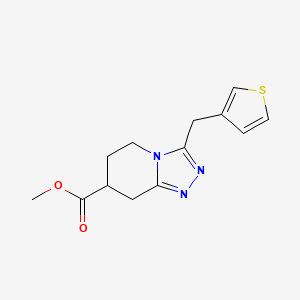 molecular formula C13H15N3O2S B7267575 Methyl 3-(thiophen-3-ylmethyl)-5,6,7,8-tetrahydro-[1,2,4]triazolo[4,3-a]pyridine-7-carboxylate 