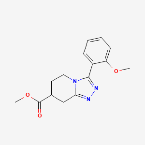 molecular formula C15H17N3O3 B7267577 Methyl 3-(2-methoxyphenyl)-5,6,7,8-tetrahydro-[1,2,4]triazolo[4,3-a]pyridine-7-carboxylate 