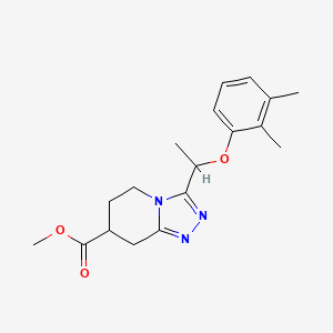 molecular formula C18H23N3O3 B7267585 Methyl 3-[1-(2,3-dimethylphenoxy)ethyl]-5,6,7,8-tetrahydro-[1,2,4]triazolo[4,3-a]pyridine-7-carboxylate 