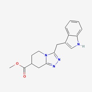 molecular formula C17H18N4O2 B7267601 methyl 3-(1H-indol-3-ylmethyl)-5,6,7,8-tetrahydro-[1,2,4]triazolo[4,3-a]pyridine-7-carboxylate 