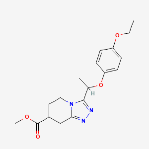 molecular formula C18H23N3O4 B7267613 Methyl 3-[1-(4-ethoxyphenoxy)ethyl]-5,6,7,8-tetrahydro-[1,2,4]triazolo[4,3-a]pyridine-7-carboxylate 