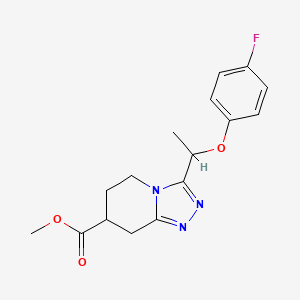 molecular formula C16H18FN3O3 B7267618 Methyl 3-[1-(4-fluorophenoxy)ethyl]-5,6,7,8-tetrahydro-[1,2,4]triazolo[4,3-a]pyridine-7-carboxylate 