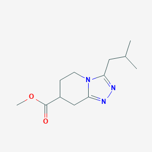 molecular formula C12H19N3O2 B7267620 Methyl 3-(2-methylpropyl)-5,6,7,8-tetrahydro-[1,2,4]triazolo[4,3-a]pyridine-7-carboxylate 