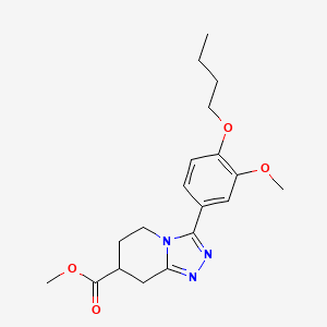 molecular formula C19H25N3O4 B7267643 Methyl 3-(4-butoxy-3-methoxyphenyl)-5,6,7,8-tetrahydro-[1,2,4]triazolo[4,3-a]pyridine-7-carboxylate 