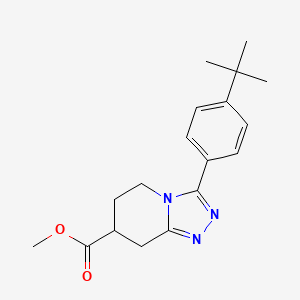 molecular formula C18H23N3O2 B7267663 Methyl 3-(4-tert-butylphenyl)-5,6,7,8-tetrahydro-[1,2,4]triazolo[4,3-a]pyridine-7-carboxylate 