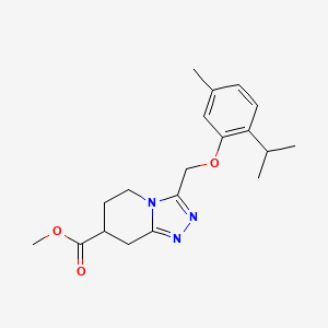 molecular formula C19H25N3O3 B7267664 Methyl 3-[(5-methyl-2-propan-2-ylphenoxy)methyl]-5,6,7,8-tetrahydro-[1,2,4]triazolo[4,3-a]pyridine-7-carboxylate 