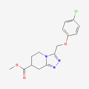 molecular formula C15H16ClN3O3 B7267700 Methyl 3-[(4-chlorophenoxy)methyl]-5,6,7,8-tetrahydro-[1,2,4]triazolo[4,3-a]pyridine-7-carboxylate 