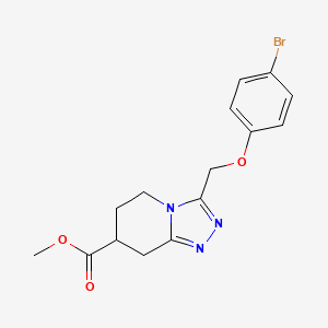 molecular formula C15H16BrN3O3 B7267708 Methyl 3-[(4-bromophenoxy)methyl]-5,6,7,8-tetrahydro-[1,2,4]triazolo[4,3-a]pyridine-7-carboxylate 