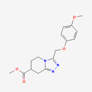 molecular formula C16H19N3O4 B7267713 Methyl 3-[(4-methoxyphenoxy)methyl]-5,6,7,8-tetrahydro-[1,2,4]triazolo[4,3-a]pyridine-7-carboxylate 