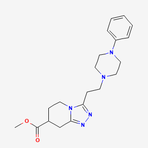 molecular formula C20H27N5O2 B7267720 Methyl 3-[2-(4-phenylpiperazin-1-yl)ethyl]-5,6,7,8-tetrahydro-[1,2,4]triazolo[4,3-a]pyridine-7-carboxylate 