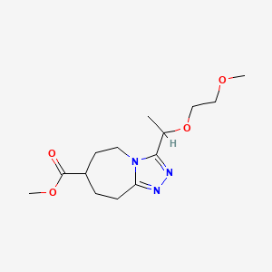 molecular formula C14H23N3O4 B7267844 methyl 3-[1-(2-methoxyethoxy)ethyl]-6,7,8,9-tetrahydro-5H-[1,2,4]triazolo[4,3-a]azepine-7-carboxylate 