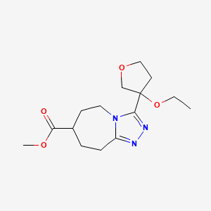 molecular formula C15H23N3O4 B7267848 methyl 3-(3-ethoxyoxolan-3-yl)-6,7,8,9-tetrahydro-5H-[1,2,4]triazolo[4,3-a]azepine-7-carboxylate 