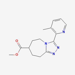 molecular formula C15H18N4O2 B7267856 methyl 3-(3-methylpyridin-2-yl)-6,7,8,9-tetrahydro-5H-[1,2,4]triazolo[4,3-a]azepine-7-carboxylate 