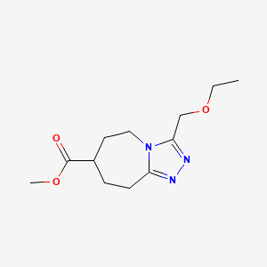 molecular formula C12H19N3O3 B7267901 methyl 3-(ethoxymethyl)-6,7,8,9-tetrahydro-5H-[1,2,4]triazolo[4,3-a]azepine-7-carboxylate 