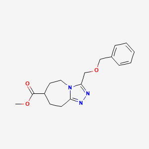 molecular formula C17H21N3O3 B7267917 methyl 3-(phenylmethoxymethyl)-6,7,8,9-tetrahydro-5H-[1,2,4]triazolo[4,3-a]azepine-7-carboxylate 