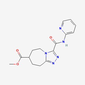 molecular formula C15H17N5O3 B7267921 methyl 3-(pyridin-2-ylcarbamoyl)-6,7,8,9-tetrahydro-5H-[1,2,4]triazolo[4,3-a]azepine-7-carboxylate 