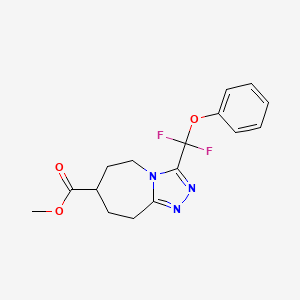 molecular formula C16H17F2N3O3 B7267935 methyl 3-[difluoro(phenoxy)methyl]-6,7,8,9-tetrahydro-5H-[1,2,4]triazolo[4,3-a]azepine-7-carboxylate 