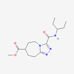 molecular formula C15H24N4O3 B7267942 methyl 3-(pentan-3-ylcarbamoyl)-6,7,8,9-tetrahydro-5H-[1,2,4]triazolo[4,3-a]azepine-7-carboxylate 