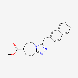 molecular formula C20H21N3O2 B7267969 methyl 3-(naphthalen-2-ylmethyl)-6,7,8,9-tetrahydro-5H-[1,2,4]triazolo[4,3-a]azepine-7-carboxylate 