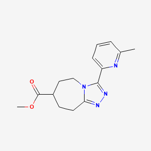 molecular formula C15H18N4O2 B7267979 methyl 3-(6-methylpyridin-2-yl)-6,7,8,9-tetrahydro-5H-[1,2,4]triazolo[4,3-a]azepine-7-carboxylate 