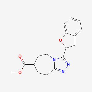 molecular formula C17H19N3O3 B7267987 methyl 3-(2,3-dihydro-1-benzofuran-2-yl)-6,7,8,9-tetrahydro-5H-[1,2,4]triazolo[4,3-a]azepine-7-carboxylate 