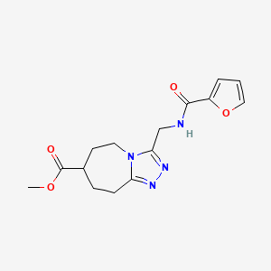 molecular formula C15H18N4O4 B7267992 methyl 3-[(furan-2-carbonylamino)methyl]-6,7,8,9-tetrahydro-5H-[1,2,4]triazolo[4,3-a]azepine-7-carboxylate 