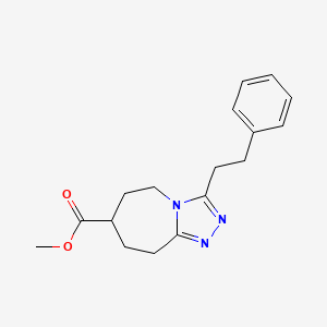 molecular formula C17H21N3O2 B7268018 methyl 3-(2-phenylethyl)-6,7,8,9-tetrahydro-5H-[1,2,4]triazolo[4,3-a]azepine-7-carboxylate 