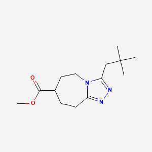 molecular formula C14H23N3O2 B7268025 methyl 3-(2,2-dimethylpropyl)-6,7,8,9-tetrahydro-5H-[1,2,4]triazolo[4,3-a]azepine-7-carboxylate 