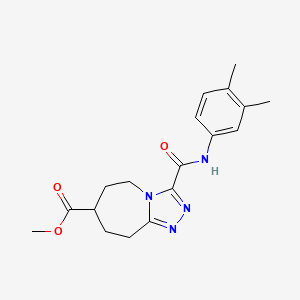 molecular formula C18H22N4O3 B7268028 methyl 3-[(3,4-dimethylphenyl)carbamoyl]-6,7,8,9-tetrahydro-5H-[1,2,4]triazolo[4,3-a]azepine-7-carboxylate 