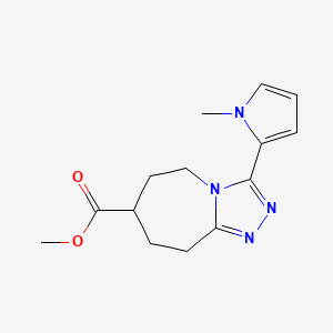 molecular formula C14H18N4O2 B7268042 methyl 3-(1-methylpyrrol-2-yl)-6,7,8,9-tetrahydro-5H-[1,2,4]triazolo[4,3-a]azepine-7-carboxylate 