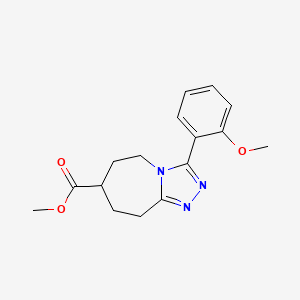 molecular formula C16H19N3O3 B7268044 methyl 3-(2-methoxyphenyl)-6,7,8,9-tetrahydro-5H-[1,2,4]triazolo[4,3-a]azepine-7-carboxylate 