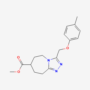 molecular formula C17H21N3O3 B7268046 methyl 3-[(4-methylphenoxy)methyl]-6,7,8,9-tetrahydro-5H-[1,2,4]triazolo[4,3-a]azepine-7-carboxylate 