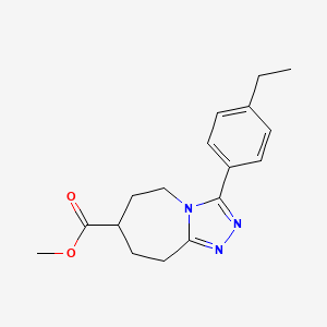 molecular formula C17H21N3O2 B7268051 methyl 3-(4-ethylphenyl)-6,7,8,9-tetrahydro-5H-[1,2,4]triazolo[4,3-a]azepine-7-carboxylate 