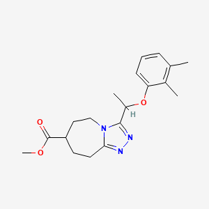 molecular formula C19H25N3O3 B7268057 methyl 3-[1-(2,3-dimethylphenoxy)ethyl]-6,7,8,9-tetrahydro-5H-[1,2,4]triazolo[4,3-a]azepine-7-carboxylate 