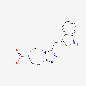 molecular formula C18H20N4O2 B7268071 methyl 3-(1H-indol-3-ylmethyl)-6,7,8,9-tetrahydro-5H-[1,2,4]triazolo[4,3-a]azepine-7-carboxylate 