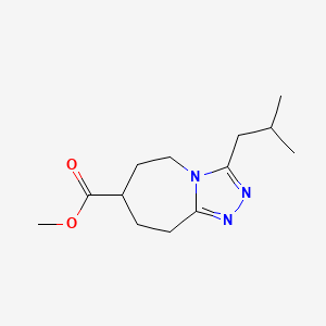 molecular formula C13H21N3O2 B7268084 methyl 3-(2-methylpropyl)-6,7,8,9-tetrahydro-5H-[1,2,4]triazolo[4,3-a]azepine-7-carboxylate 