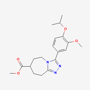 molecular formula C19H25N3O4 B7268093 methyl 3-(3-methoxy-4-propan-2-yloxyphenyl)-6,7,8,9-tetrahydro-5H-[1,2,4]triazolo[4,3-a]azepine-7-carboxylate 