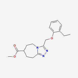 molecular formula C18H23N3O3 B7268104 methyl 3-[(2-ethylphenoxy)methyl]-6,7,8,9-tetrahydro-5H-[1,2,4]triazolo[4,3-a]azepine-7-carboxylate 