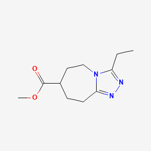 molecular formula C11H17N3O2 B7268124 methyl 3-ethyl-6,7,8,9-tetrahydro-5H-[1,2,4]triazolo[4,3-a]azepine-7-carboxylate 