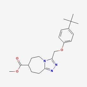 molecular formula C20H27N3O3 B7268130 methyl 3-[(4-tert-butylphenoxy)methyl]-6,7,8,9-tetrahydro-5H-[1,2,4]triazolo[4,3-a]azepine-7-carboxylate 