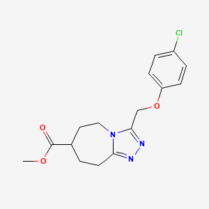 molecular formula C16H18ClN3O3 B7268160 methyl 3-[(4-chlorophenoxy)methyl]-6,7,8,9-tetrahydro-5H-[1,2,4]triazolo[4,3-a]azepine-7-carboxylate 