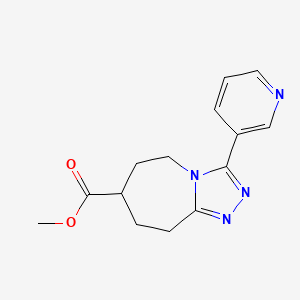 molecular formula C14H16N4O2 B7268169 methyl 3-pyridin-3-yl-6,7,8,9-tetrahydro-5H-[1,2,4]triazolo[4,3-a]azepine-7-carboxylate 