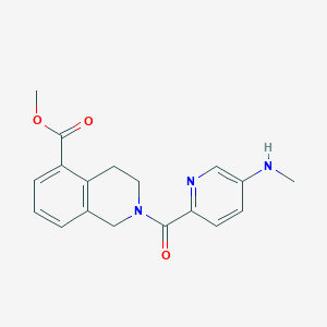 molecular formula C18H19N3O3 B7269689 methyl 2-[5-(methylamino)pyridine-2-carbonyl]-3,4-dihydro-1H-isoquinoline-5-carboxylate 