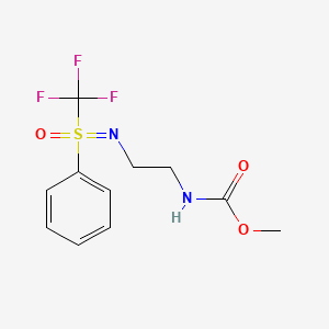 molecular formula C11H13F3N2O3S B7271362 methyl N-[2-[[oxo-phenyl-(trifluoromethyl)-lambda6-sulfanylidene]amino]ethyl]carbamate 