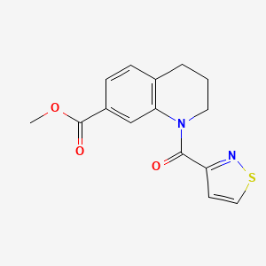 molecular formula C15H14N2O3S B7272759 methyl 1-(1,2-thiazole-3-carbonyl)-3,4-dihydro-2H-quinoline-7-carboxylate 