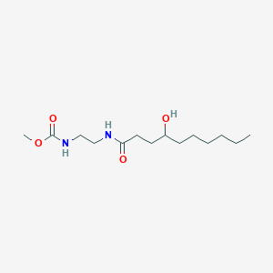 molecular formula C14H28N2O4 B7273008 methyl N-[2-(4-hydroxydecanoylamino)ethyl]carbamate 