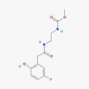 molecular formula C12H15FN2O4 B7273053 methyl N-[2-[[2-(5-fluoro-2-hydroxyphenyl)acetyl]amino]ethyl]carbamate 