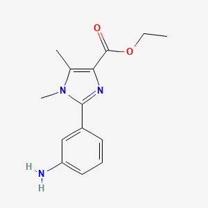 molecular formula C14H17N3O2 B7273148 Ethyl 2-(3-aminophenyl)-1,5-dimethylimidazole-4-carboxylate 